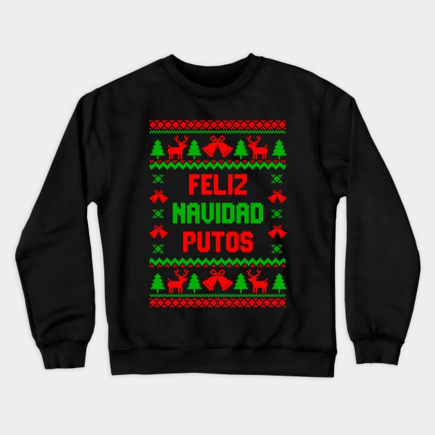 Mexican christmas Feliz Navidad Crewneck Sweatshirt by Hobbybox